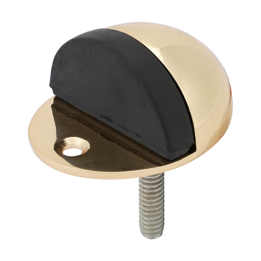 Oval Door Stop Polished Brass - 47mm