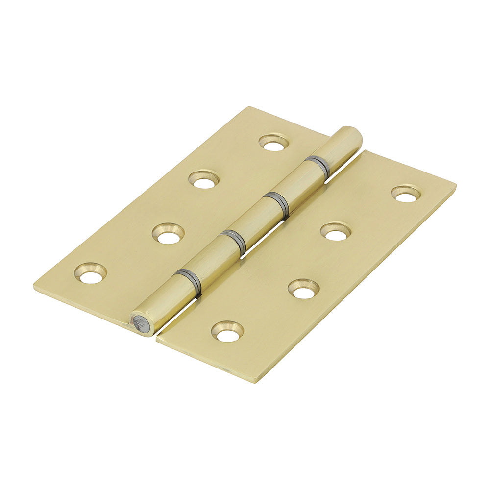 Double Steel Washered Hinge Polished Brass