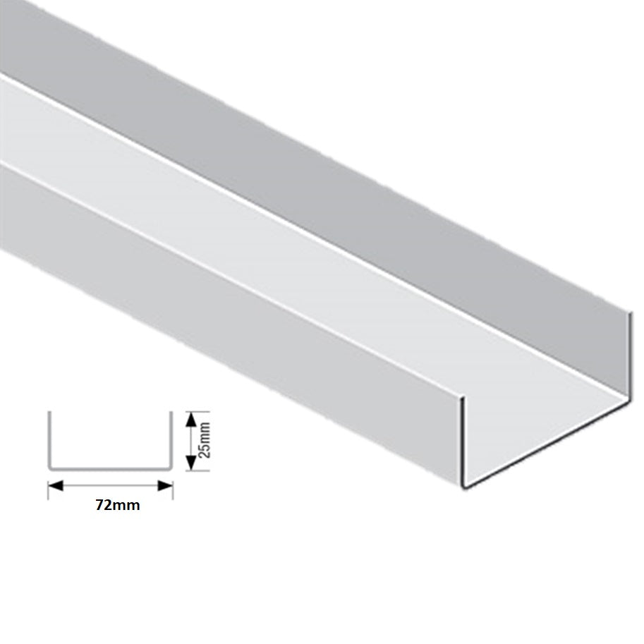 72mm Standard U Track - Pack of 10