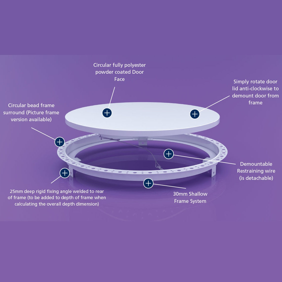 Metal Circular Access Panel - Beaded Frame