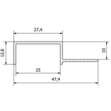 25mm Door Reveal Trim - RAL9010 (White) - 3m Length