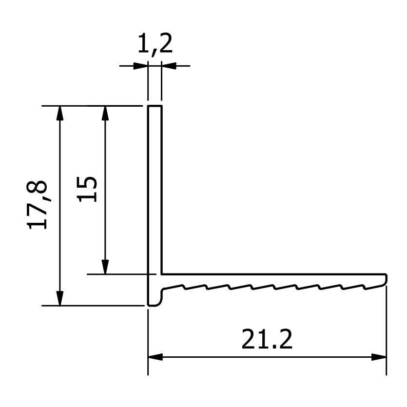 E15 Edge Trim - RAL9010 (White) - 3m Length