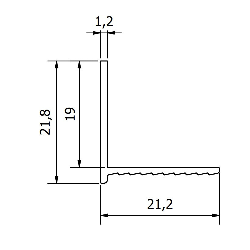 E19 Edge Trim - RAL9010 (White) - 3m Length