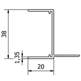 Plasterboard to Metal Tile Junction Trim (Type JT)