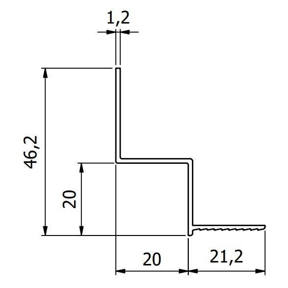 20mm Shadow Gap Plasterboard Trim - RAL9010 (White) - 3m Length