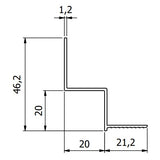 20mm Shadow Gap Plasterboard Trim - RAL9010 (White) - 3m Length