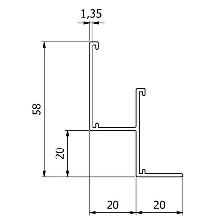 20mm Shadow Gap Angle Trim - RAL9010 (White) - 3m Length