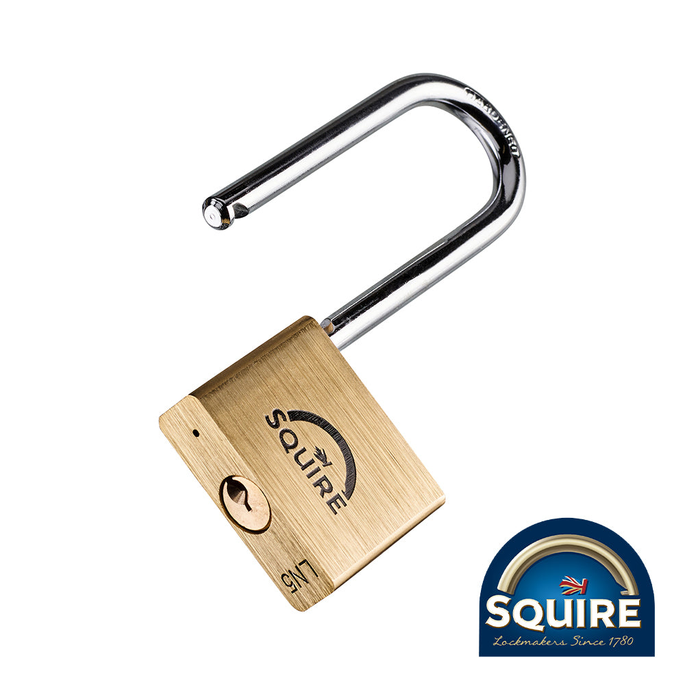 Squire Premium Brass Lion Padlock - 2.5" Long Shackle - 50mm