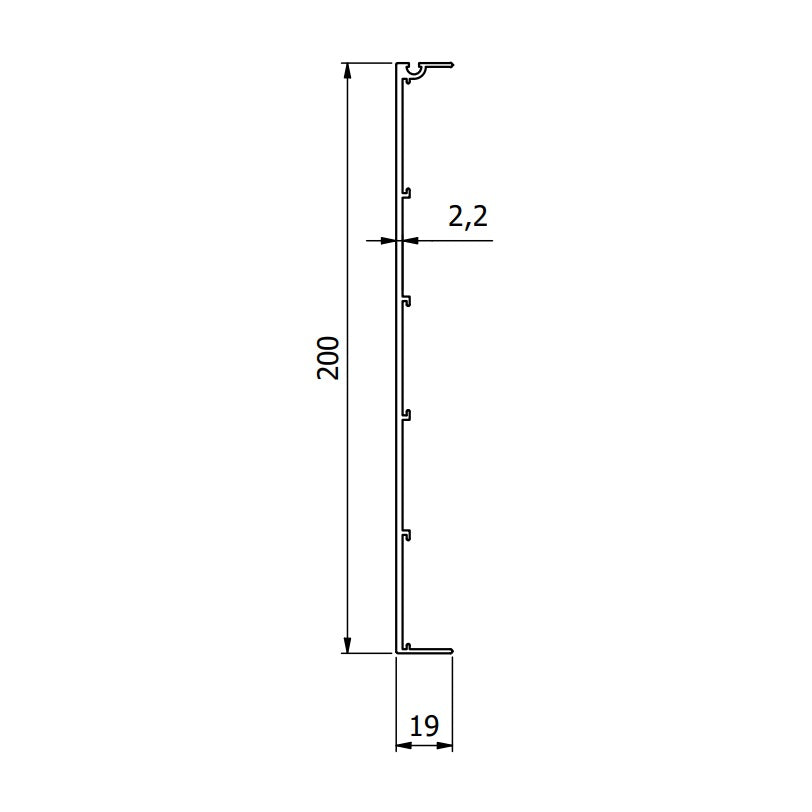 200mm Upstand Perimeter Trim - RAL9010 (White) - 3m Length