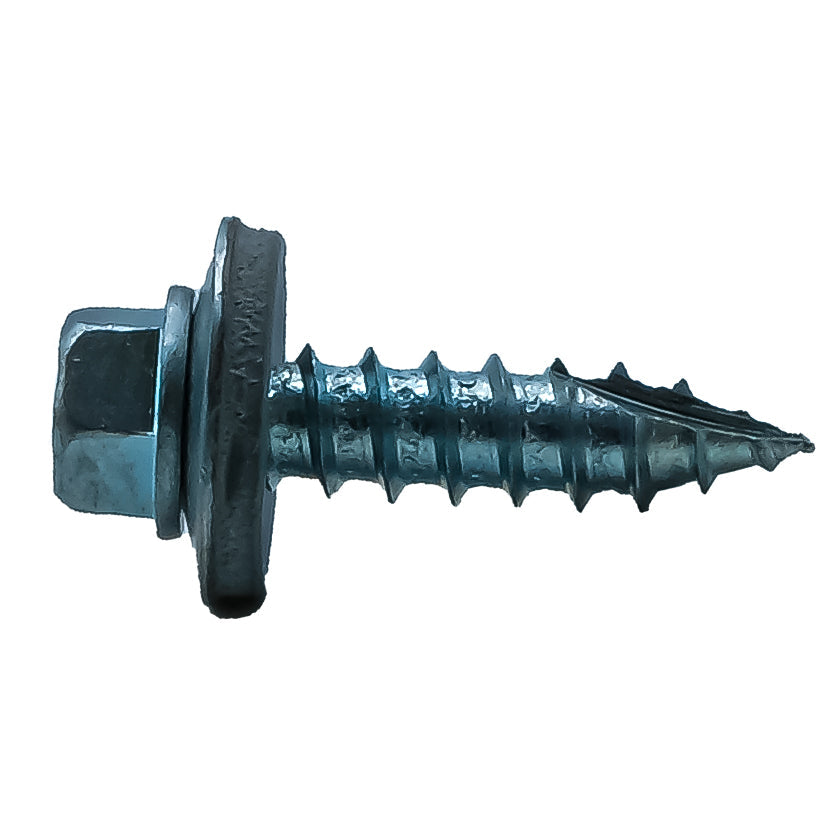 Evolution Zinc Coated Gash Point Screw with 19mm Bonded Washer for Light Steel