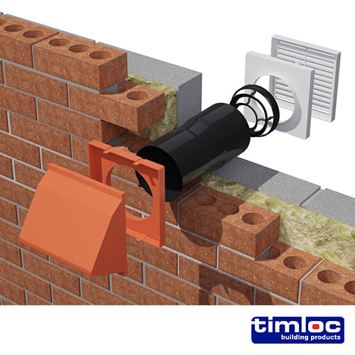 Timloc AeroCore Through-Wall Ventilation Set with Cowl and Baffle Terracotta - 127 x 350mm (dia x length)