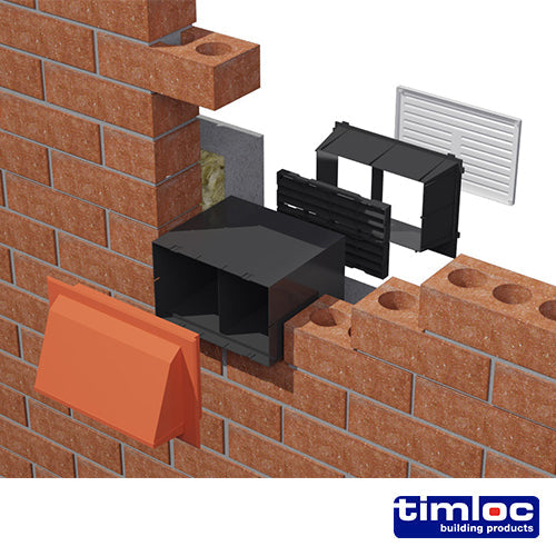 Timloc Through-Wall Cavity Sleeve for Two Airbricks Stacked - 229 x 152mm