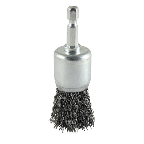 Timco Drill End Brush Crimped Steel Wire - 25mm