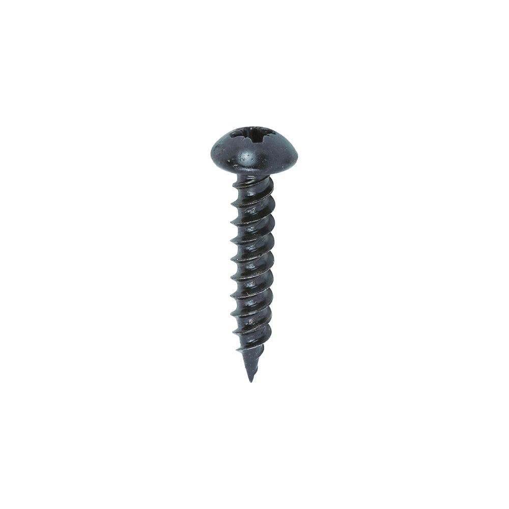 Timco Twin-Threaded Round Head Black Woodscrews