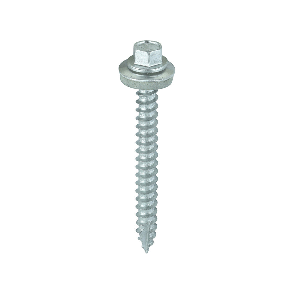 Timco Metal Construction Thin Sheet Metal to Timber Screws - Hex - EPDM Washer - Slash Point - Exterior