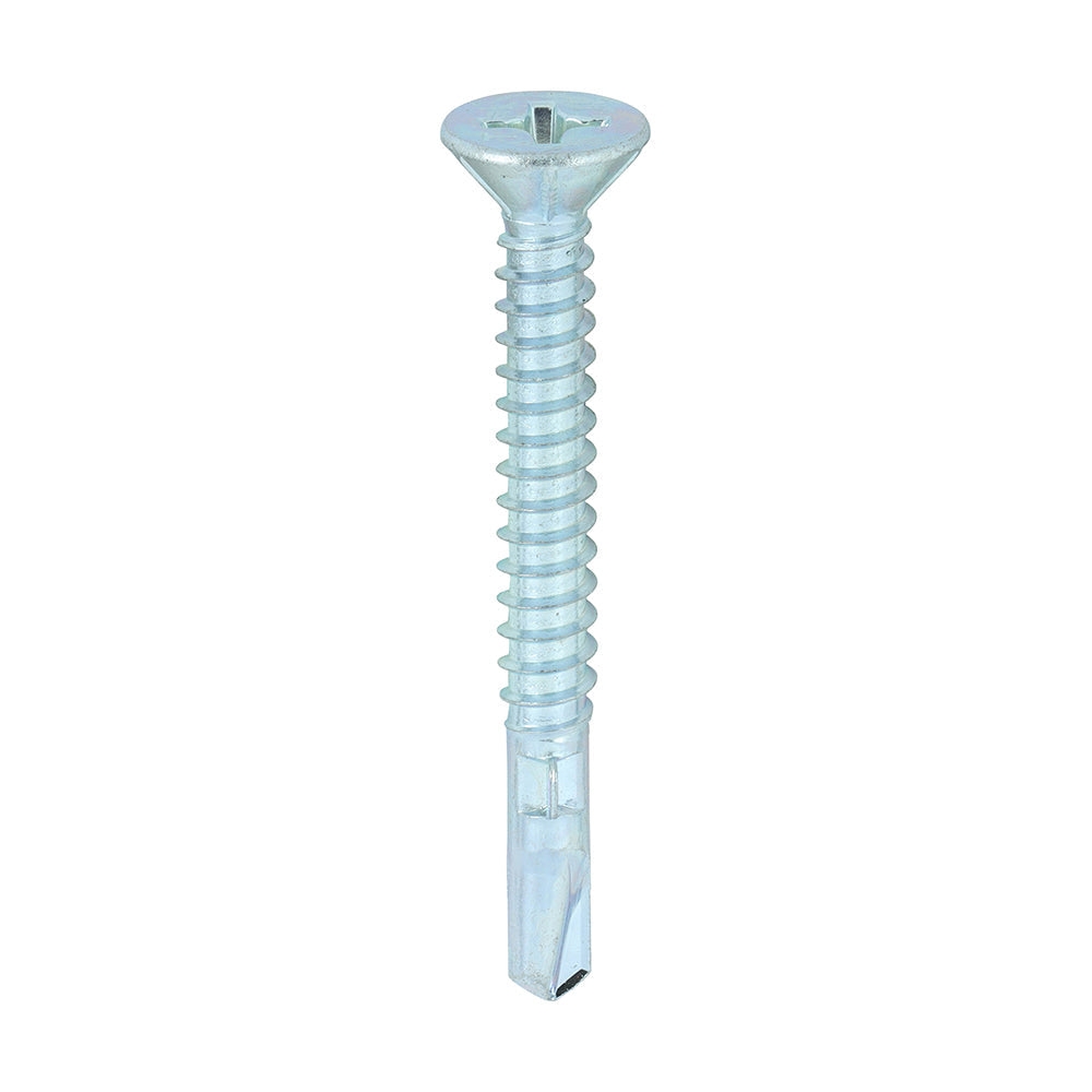 Timco Metal Construction Timber to Light Section Screws - Countersunk - Wing-Tip - Self-Drilling - Zinc