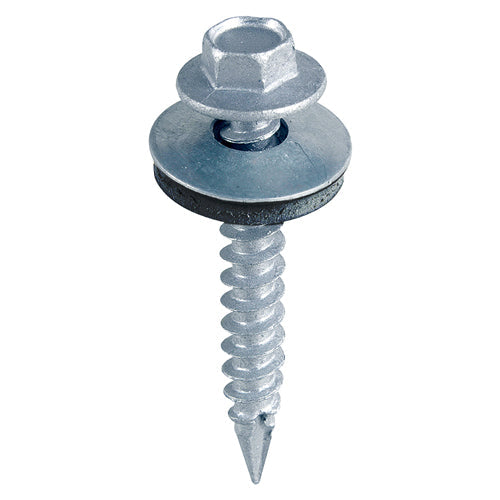 Timco Slash Point Sheet Metal to Timber Screws Silver with EPDM Washer