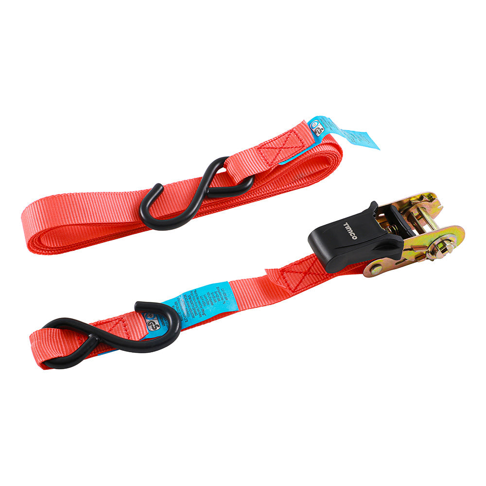 S Hook Ratchet Straps Standard Duty - 5m x 25mm