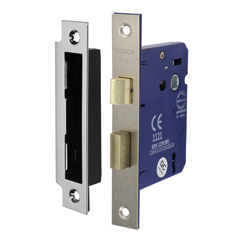 3 Lever Satin Nickel Mortice Sashlock - 78mm Case - 58mm Backset