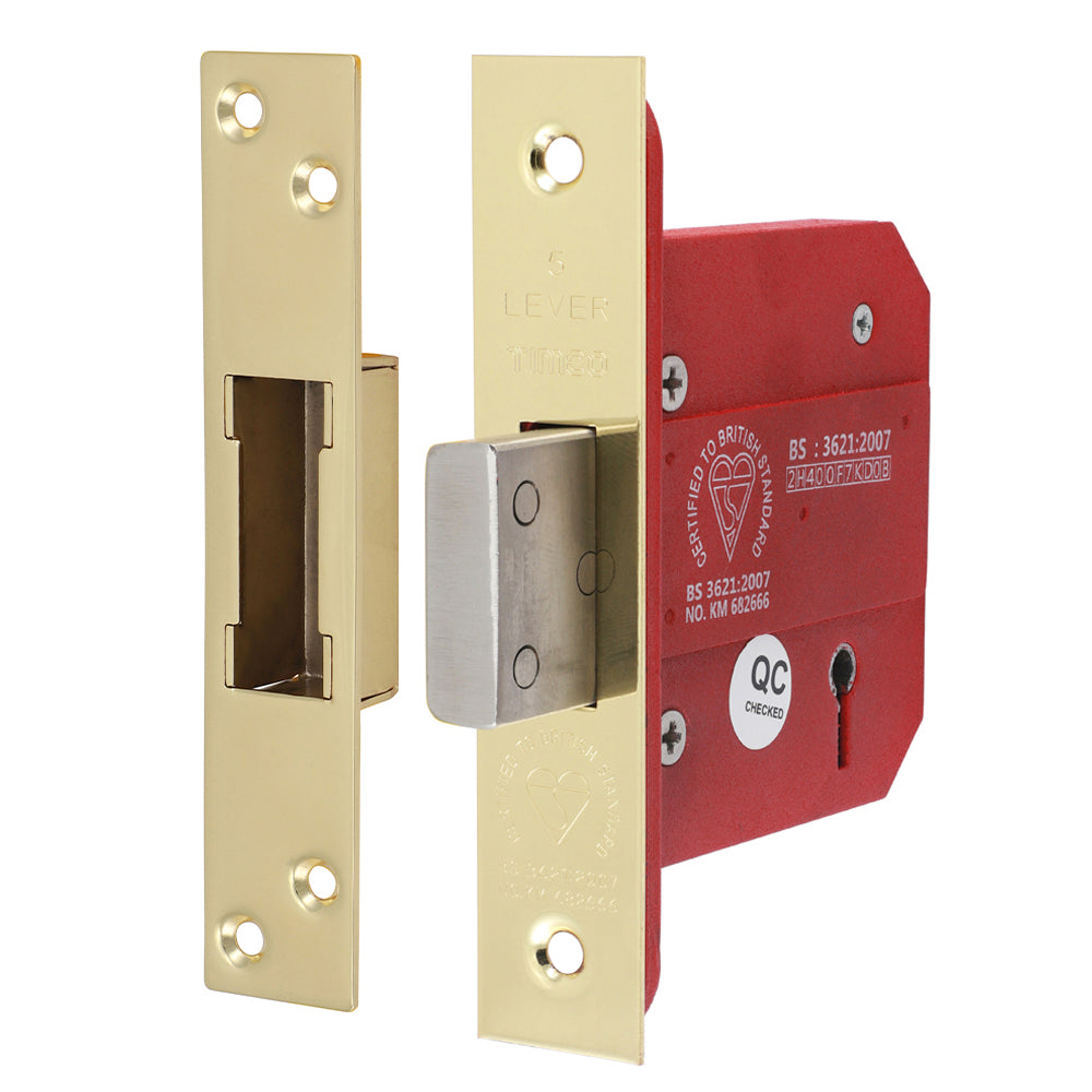 5 Lever British Standard Deadlock Electro Brass - 78mm