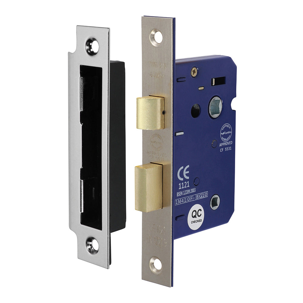 Bathroom Lock Satin Nickel - 65mm