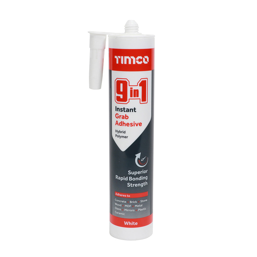 Timco 9 in 1 Instant Grab Adhesive - White - 290ml