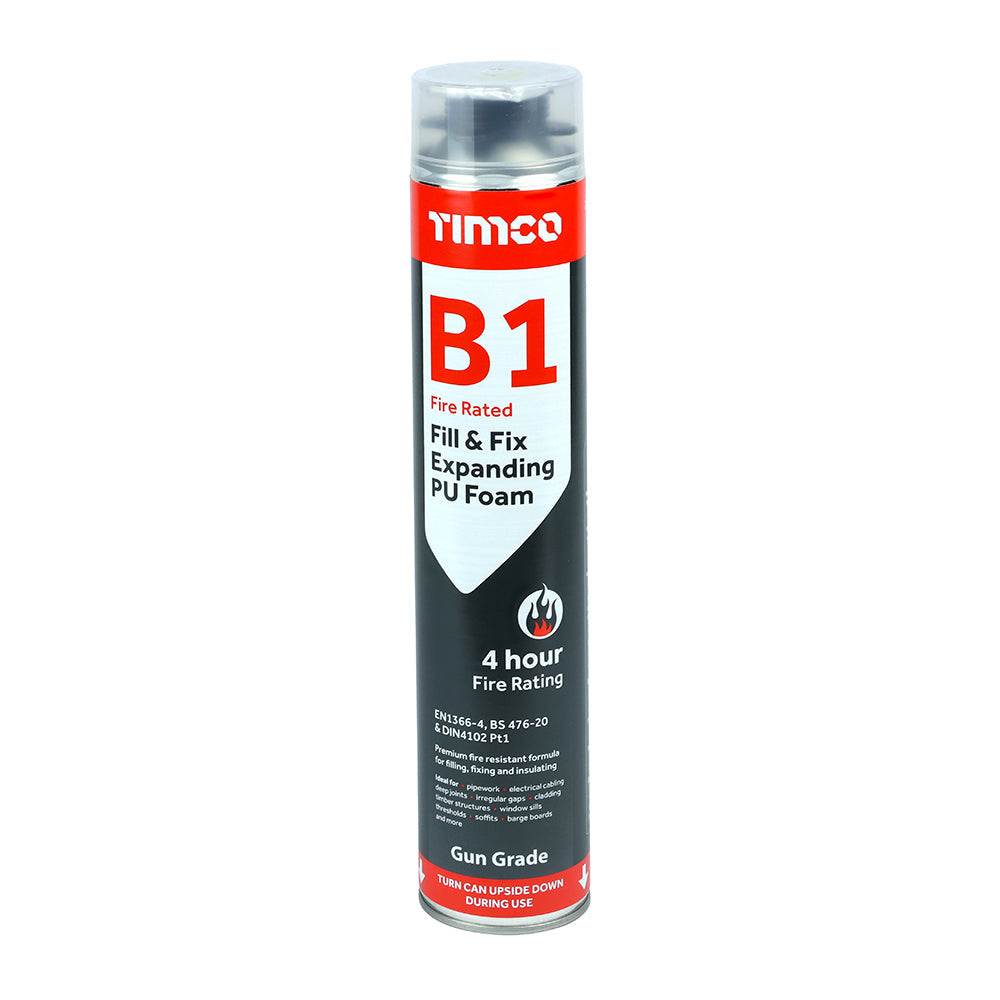 Timco Fill & Fix Fire Rated Expanding PU Foam B1 Gun Grade - 750ml