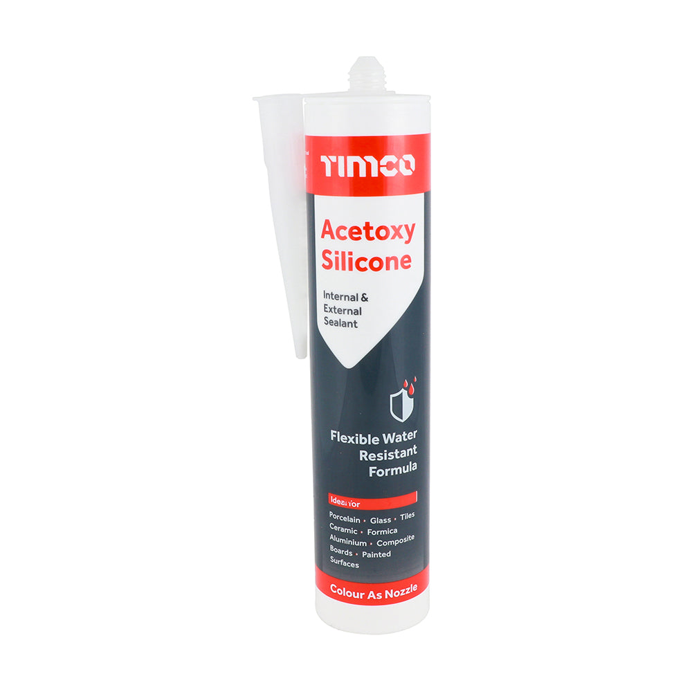 Timco Acetoxy Silicone Sealant - Clear - 300ml