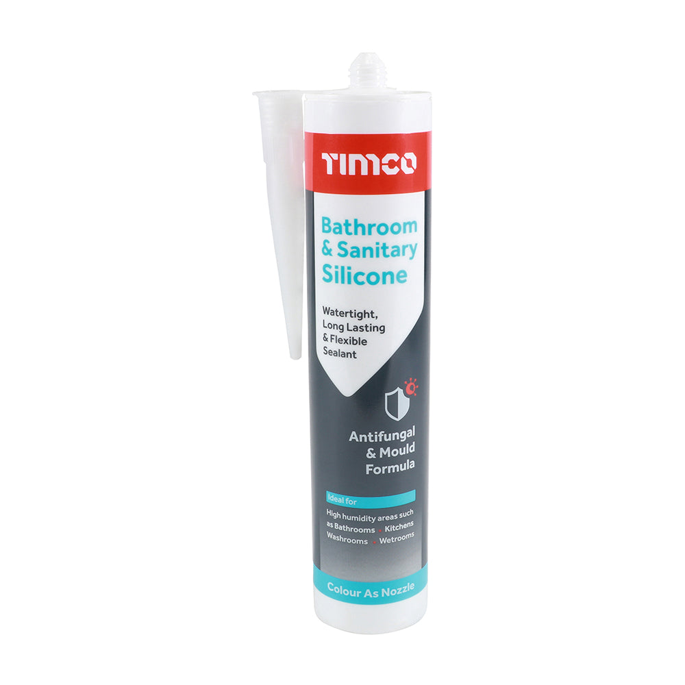 Timco Bathroom & Sanitary Silicone Sealant Clear - 300ml