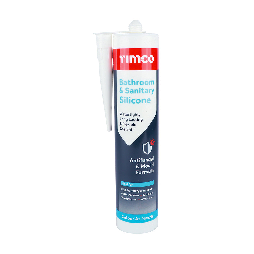 Timco Bathroom & Sanitary Silicone Sealant White - 300ml