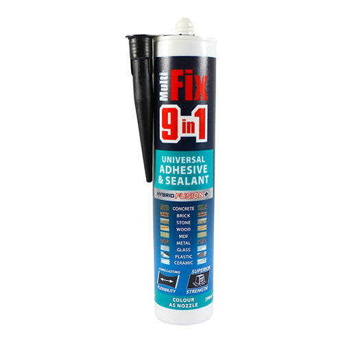 Timco 9 In 1 Universal Adhesive & Sealant - Black - 290ml