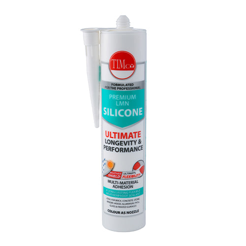 Timco Premium LMN Silicone Sealant White - 300ml